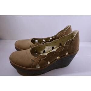 Fly London Shoes Yelk Wedges Women's 36 Mustard Yellow‎